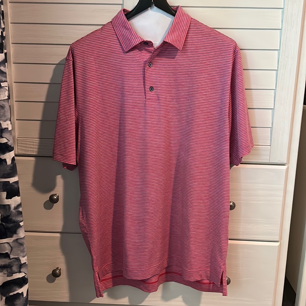 Men’s XL FootJoy Golf Polo in Pink and Blue Stripe